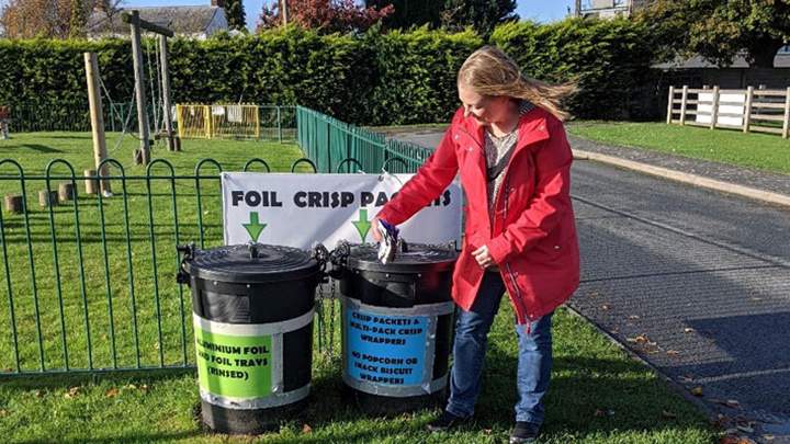 Bartestree community recycling bins for foil, crisp packets