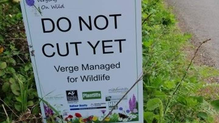 Grass verge do not cut yet sign
