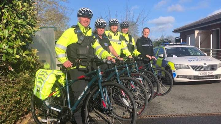 Hereford South Wye Neighbourhood Team with bikes