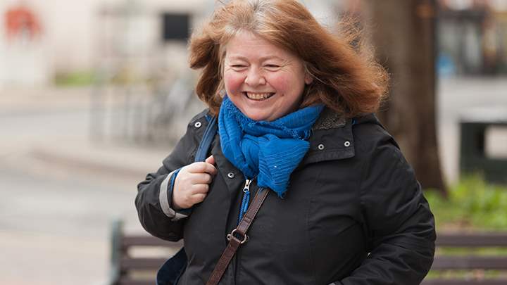 Woman walking to work