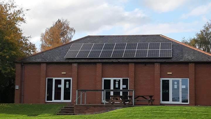 Community hall with solar panels