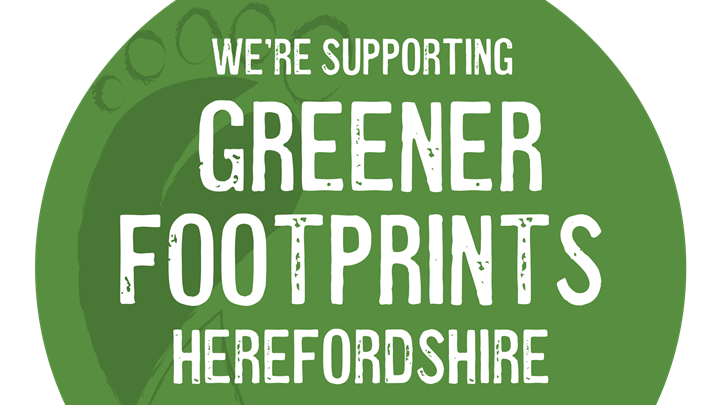 'We're supporting greener footprints' logo