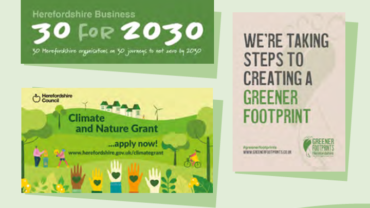 A poster describes some of the work carried out by the Herefordshire Climate and Nature Partnership Board 