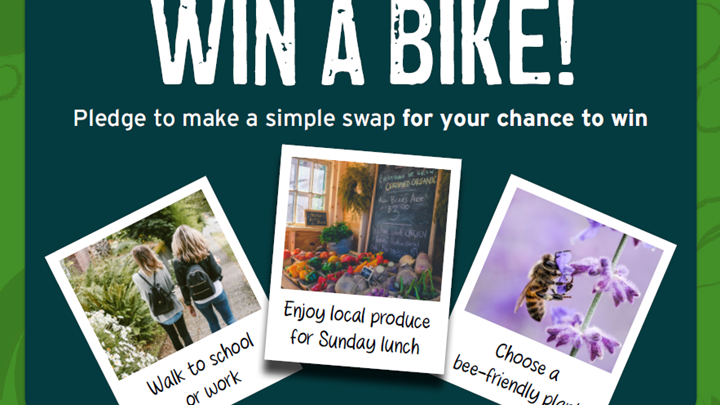 win a bike pledge to make a simple swap to win