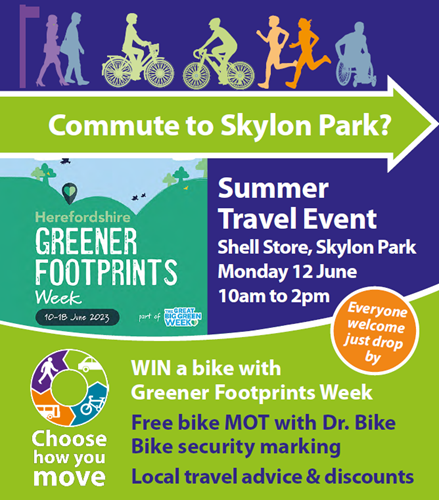 Herefordshire greener footprint week skylon park event banner