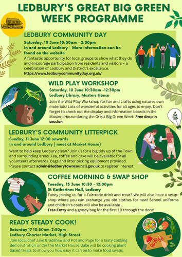 Ledbury's greet big green week programme broucher