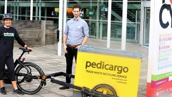 Pedicargo vehicles along with the pedicargo team