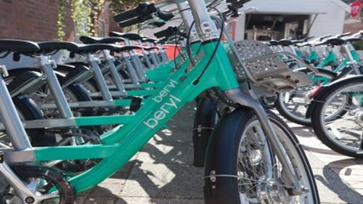 Beryl bikes in the bike stand